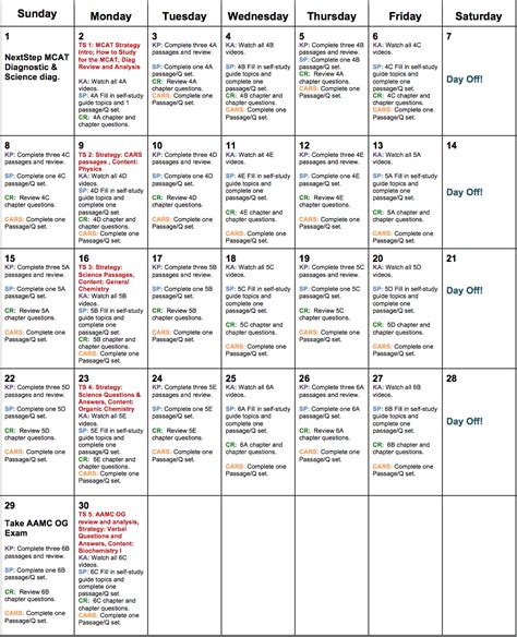 Mcat Study Schedule Template Excel Printable And Enjoyable Learning