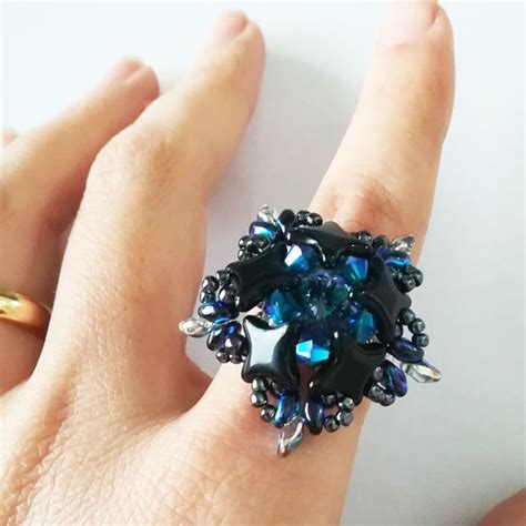 Bague Diy Avec Des Perles En Verre Star Beads Et Cristaux Purecrystal