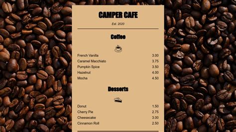 Cafe Menu Page Freecodecamp