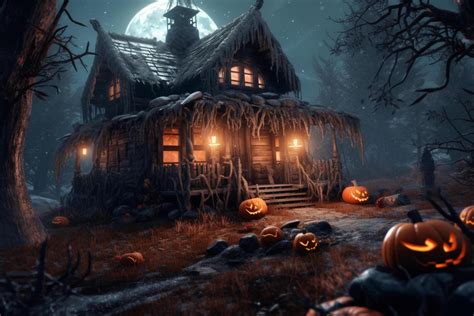 Haunted House On Halloween Celebration Concept Spooky House Halloween