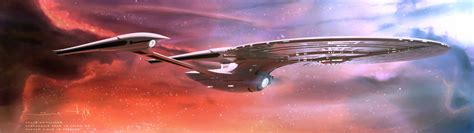 3840x1080 Star Trek Uss Enterprise Spaceship Space Nebula Multiple Display Wallpaper