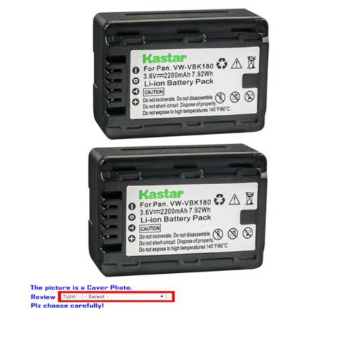 Kastar Replacement Battery Pack For Panasonic VW VBK180 HDC TM99 SDR