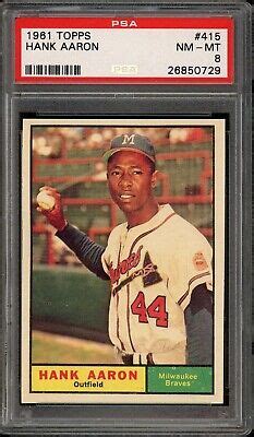 Topps Baseball Hank Aaron Psa Ebay