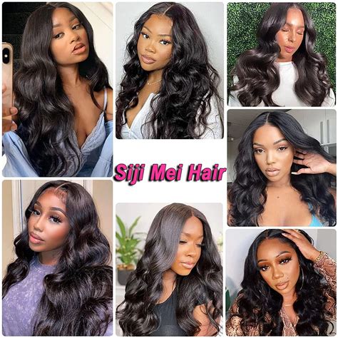 Siji Mei 16 Inch Body Wave Lace Front Wig 150 Density Brazilian Human Hair For Black Women