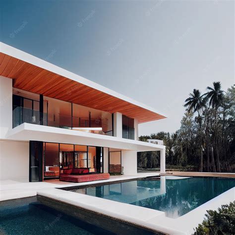 Premium Photo | Modern luxury house with swimming pool