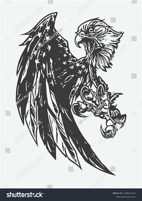 Swooping Tattoo Eagle Vector Illustration Stock Vector (Royalty Free ...