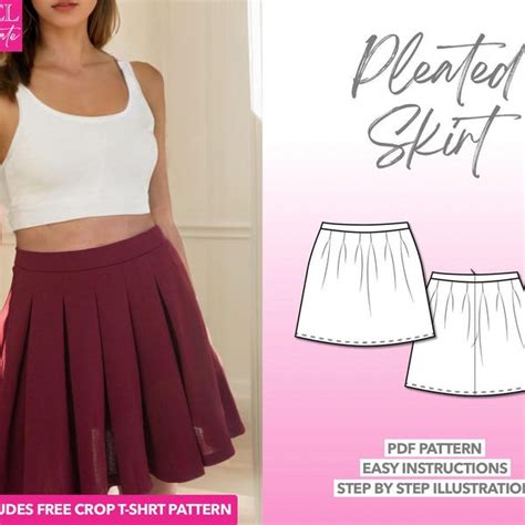 Pleated Skirt Sewing Pdf Pattern Etsy