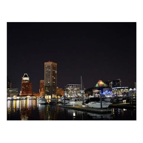 Baltimore Inner Harbor at Night Postcard | Zazzle