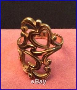 James Avery K Gold Scrolled Heart To Heart Ring Size Rare