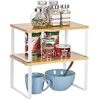 HAITRAL Kitchen Shelf Organizer For Cupboard Expandable Stackable