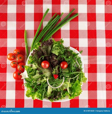 Happy Salad Face Made With Healthy Organic Vegetables Stock Photo