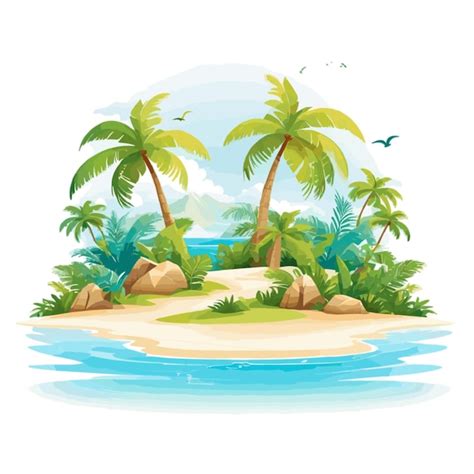 Tropical paradise vector | Premium AI-generated vector