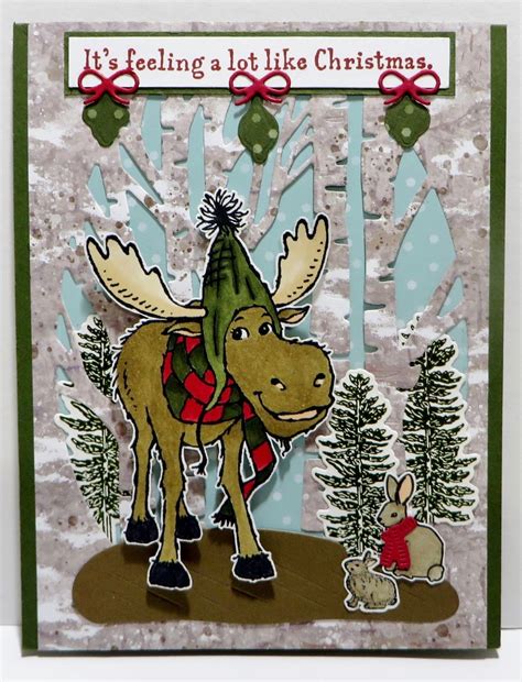 All Bundled Up Stamp Set By Stampin Up Reindeer Card Papercraft