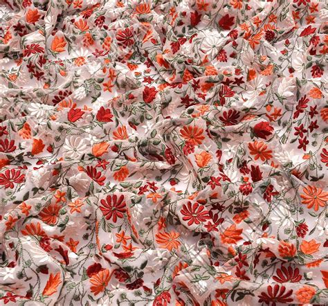 Embroidered Chiffon Fabric Exclusive Fabrics From Switzerland By Jakob Schlaepfer Sku 00061903