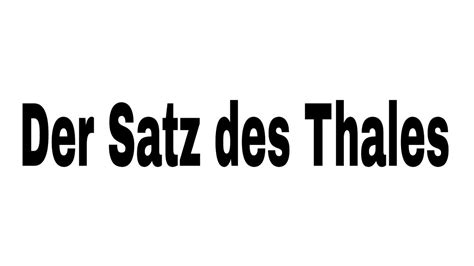 Der Satz Des Thales YouTube