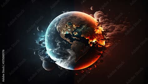 Planet Explosion Earth Destruction Meteor Disaster Planet Earth