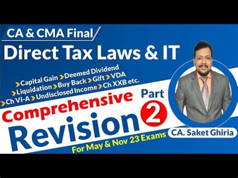 Ca Cma Final Direct Tax Revision Part May Nov Youtube