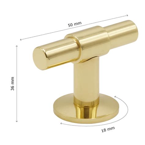 Beslag Design T Bar Cabinet Handle Brass Model Uniform T Bar