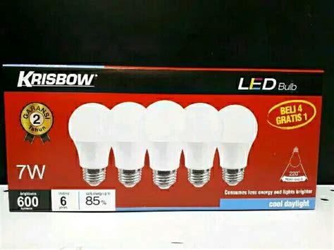 Krisbow Bohlam Lampu Led Watt Set Pcs Beli Gratis Lazada