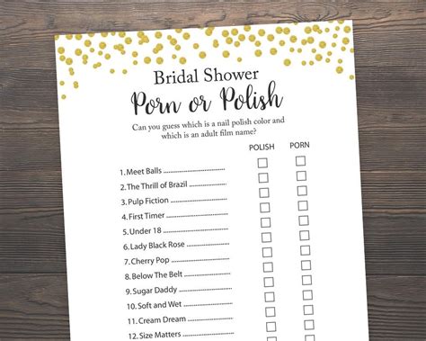 Porn Or Polish Bridal Shower Games Bachelorette Party Games Hen Party Game Nail Polish Or
