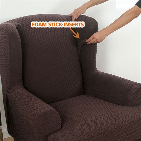 Elastic Knitted Chair Cover Wing Back Arm Chair Sofa Slipcover Pcs