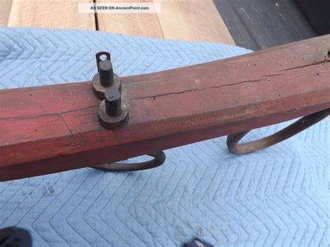 1800 S Small 37 Antique Calf Ox Yoke In Old Red Paint Primitive