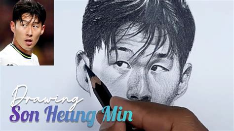 Realistic Drawing Son Heung Min Tottenham Hotspur FC Charcoal Pencil