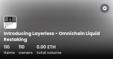 Introducing Layerless Omnichain Liquid Restaking Collection Opensea