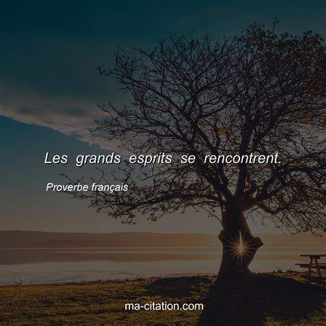 Les grands esprits se rencontrent Proverbe français Ma Citation