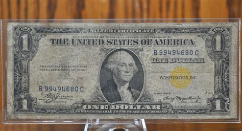 A Dollar Silver Certificate North Africa Yellow Seal Vg Grade