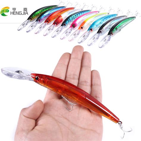 HENGJIA 1 Pcs Long Throw Casting Fishing Lure 3d Eyes Laser Minnow Hard