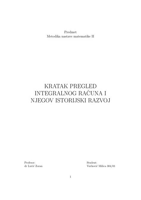 Pdf Kratak Pregled Integralnog Racuna Dokumen Tips