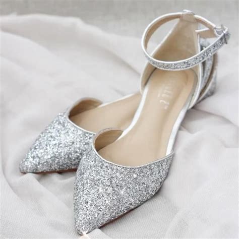 Womens Silver Dress Flats - hopea-sormus