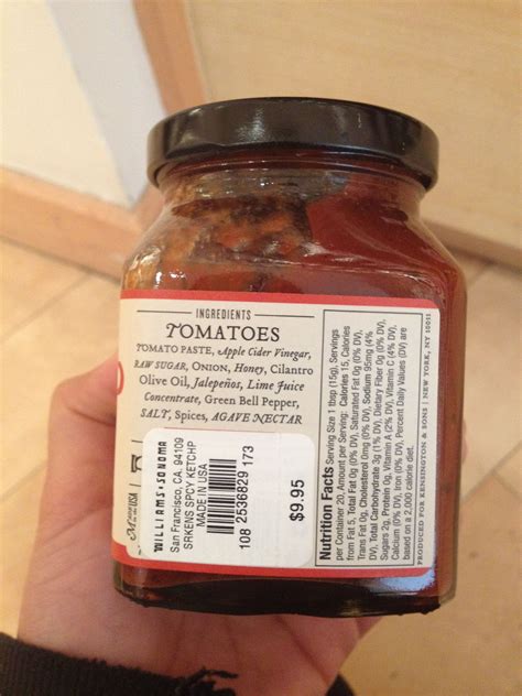 WS - Ketchup Label | Ingredients, Food, Spices