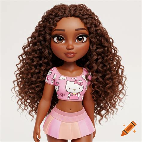 Pixar-style 3D rendering of a young woman with brown braids wearing a
