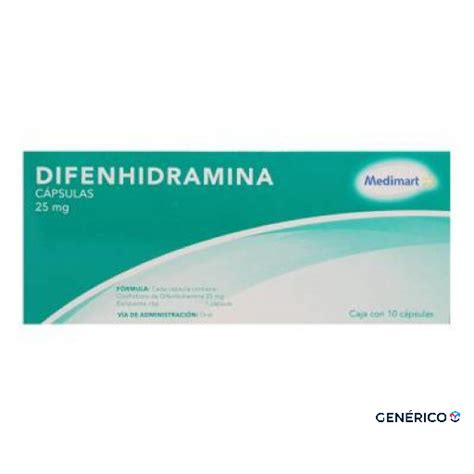 Farmacia Nbio Clorhidrato de Difenhidramina 25 mg 10 Cápsulas