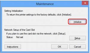 Canon Pixma Manuals Initializing The Network Settings Of The Machine