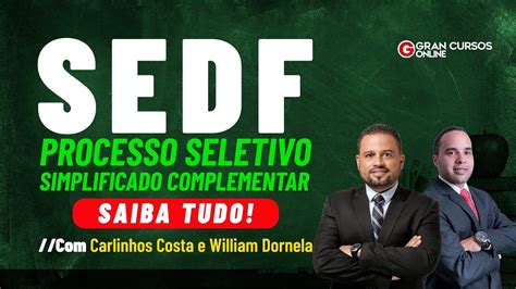 Concurso SEDF Processo Seletivo Simplificado Complementar