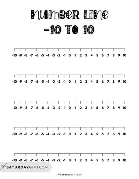 Printable Number Line Negative And Positive