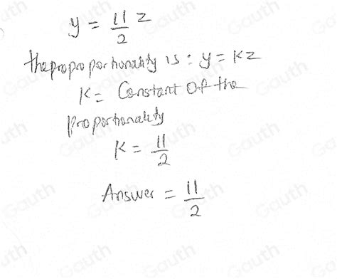 Solved The Proportional Relationship Between Two Variables Y And Z Is Represented By Y 11 2