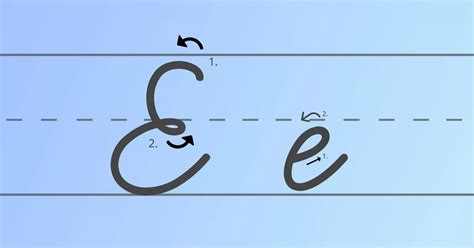 How To Write The Letter E In Cursive