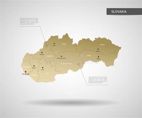 Mapa Del Vector De Eslovaquia Con Los Elementos Infographic Marcas Del