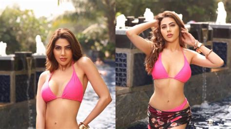 Sexy Nikki Tamboli Sizzles In A Hot Pink Bikini Flaunts Her Curves See Viral Photos Movies