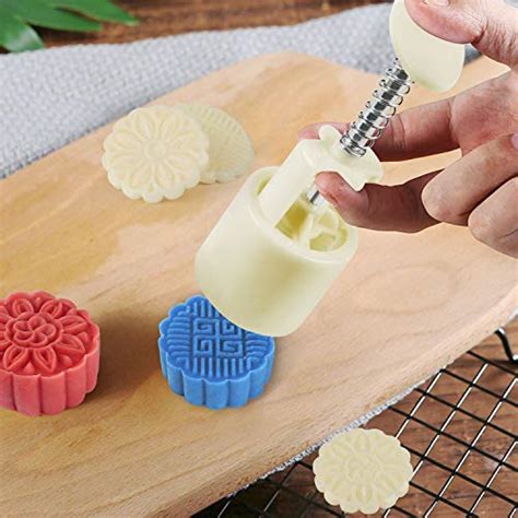 FANGSUN 2 Sets Moon Cake Mold Mid Autumn Festival DIY Hand Press