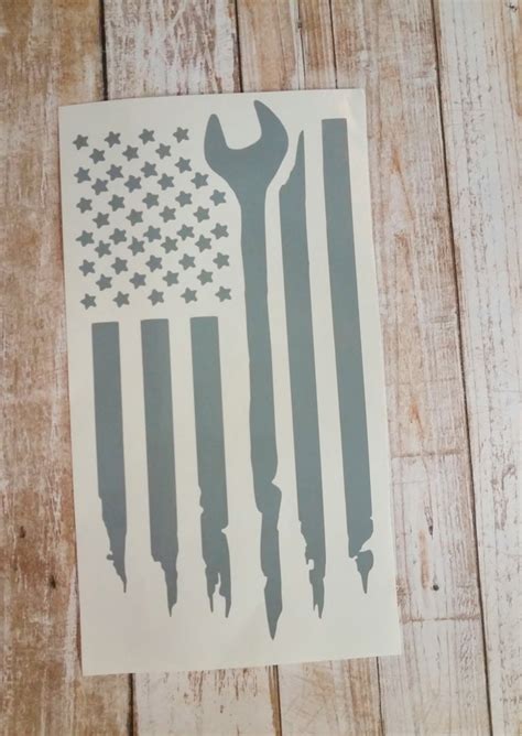 American Flag Decal Mechanic Decal Wrench Decal Mechanic Etsy