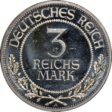 Germany Weimar Republic 3 Reichsmark Km 48 Prices And Values Ngc