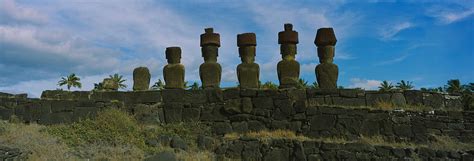 Moai Statues In A Row, Rano Raraku Photograph by Panoramic Images - Pixels