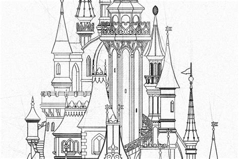 Disneyland Paris's Iconic Castle Architectural Drawing Fan Art Sleeping ...