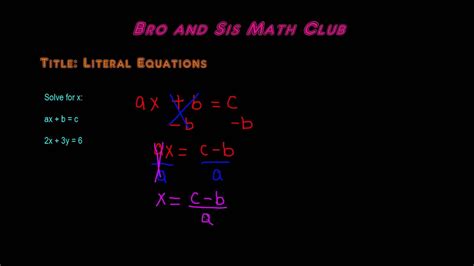 How To Teach Literal Equations