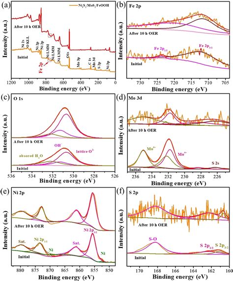 A Xps Survey Spectra And The High Resolution Xps Spectra Of B Fe 2p